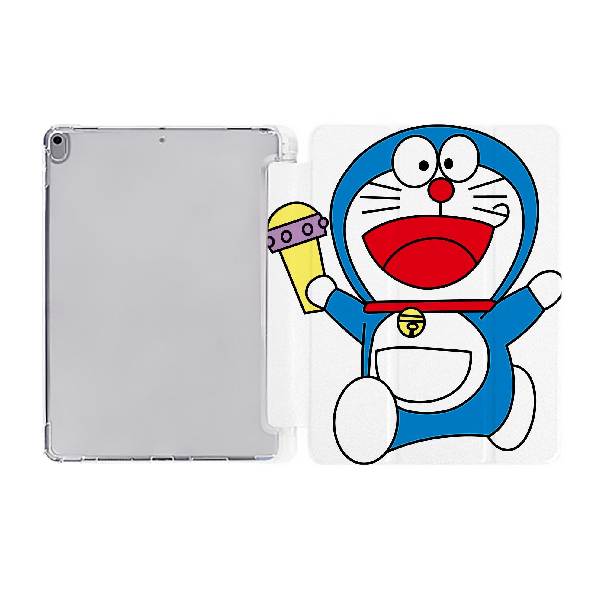 （画像用） ドラえもん Doraemon IPad ケース ペン収納付き 三つ折りスタンド PUレザー×シリコン 対応機種9.5/10.5/10.9インチ